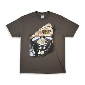 Y2k Brooks & Dunn Motorcycle Graphic T Shirt Gray L Biker Country Rodeo Western